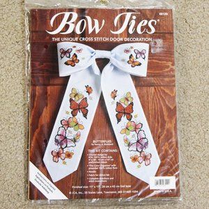Bow Ties Butterflies Cross Stitch Door Decoration